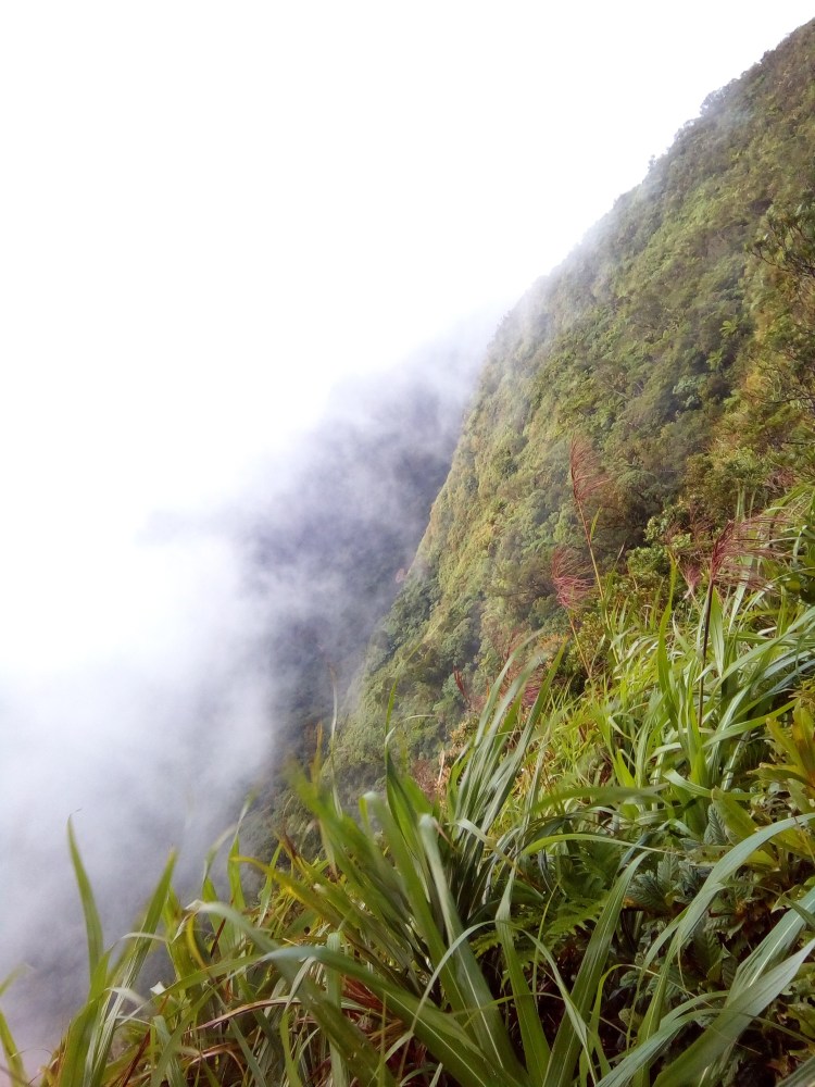 The only clear portion of Mt. Isarog we can see, the side cliff beside us.